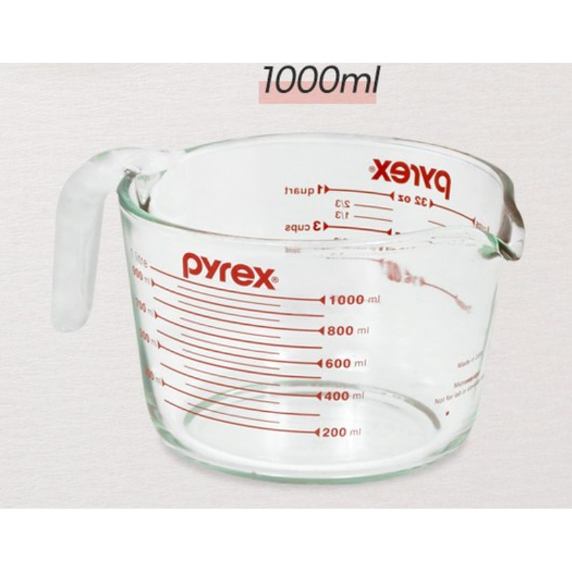 Cốc đo lường chia vạch tỉ lệ làm bằng thủy tinh pyrex
