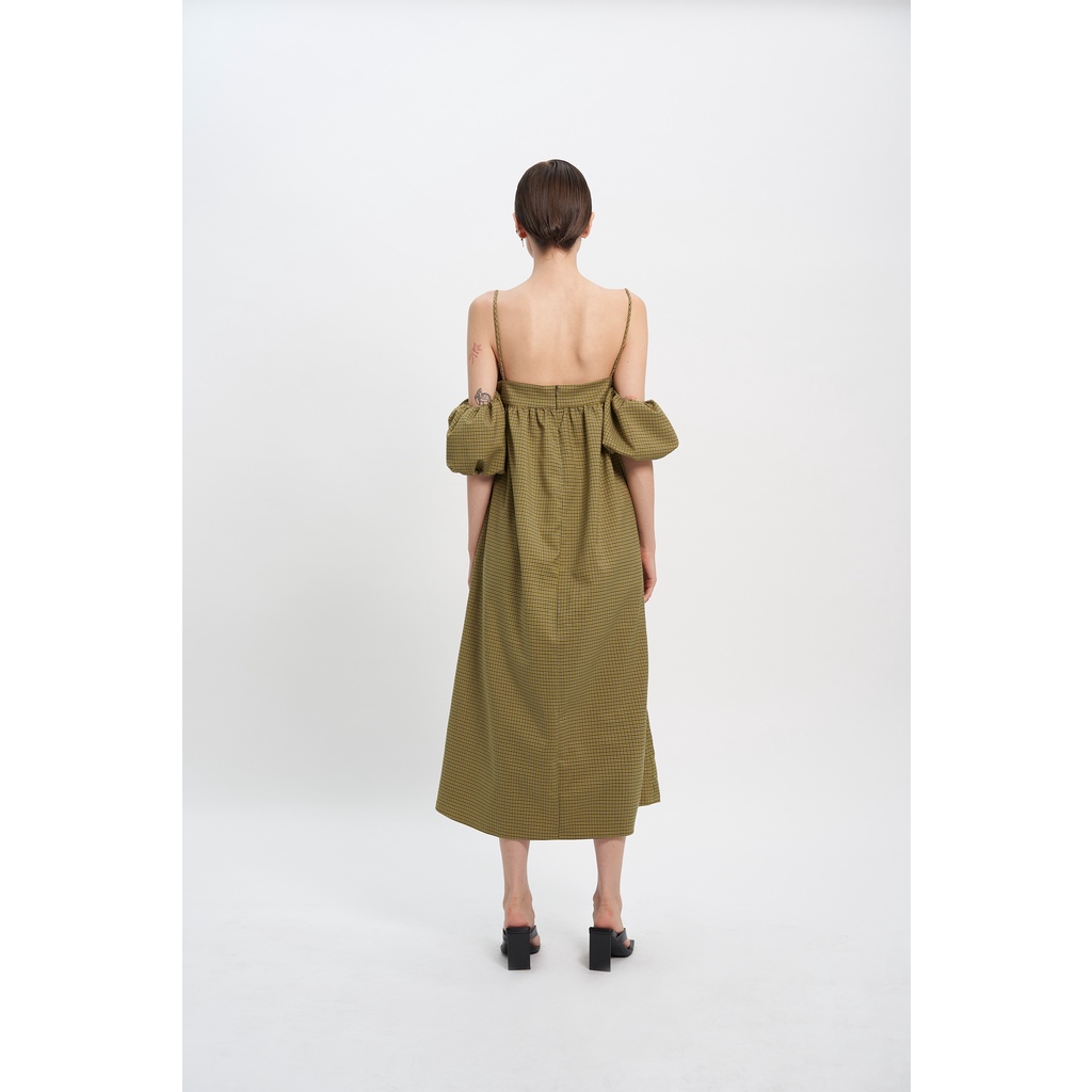 Đầm xoè cut-out tay nhún bèo KHÂU BY CQ Carrie
