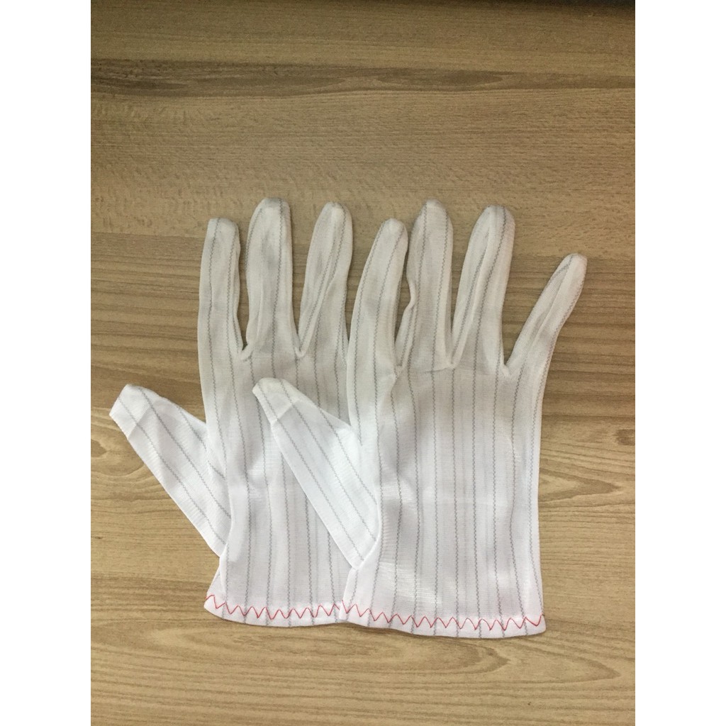 [100% Hình Thật] Găng tay vải phòng sạch chống tĩnh điện