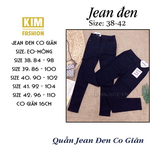 Quần jean đen bigsize co giãn size 38-42 | BigBuy360 - bigbuy360.vn