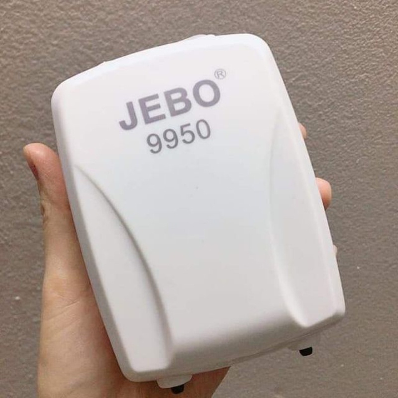 Máy Sủi Khí Oxy 2 Vòi Tích Điện Jebo 9950 cho hồ cá