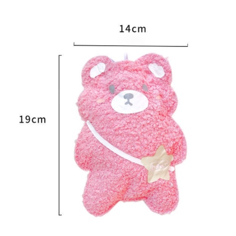 Túi sưởi gấu thỏ lông xù 350ml TS18 cute làm ấm bao chườm bụng size to