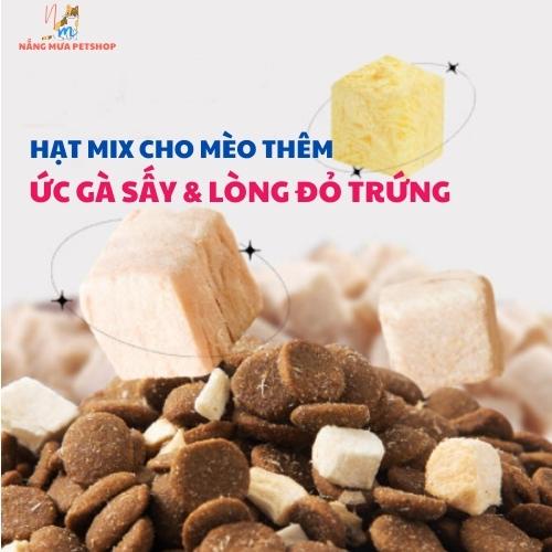 Hạt cho mèo Mix Ức gà + Lòng đỏ trứng + Hạt khô (Petotem), thức ăn cho mèo, hạt mèo