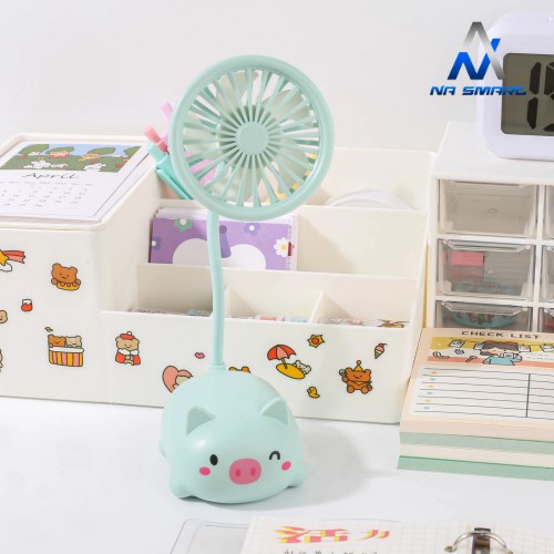 Quạt Mini Tích Điện Để Bàn Tiện Lợi Pin Khoẻ , Quạt Mạnh Hình Thú Dễ Thương