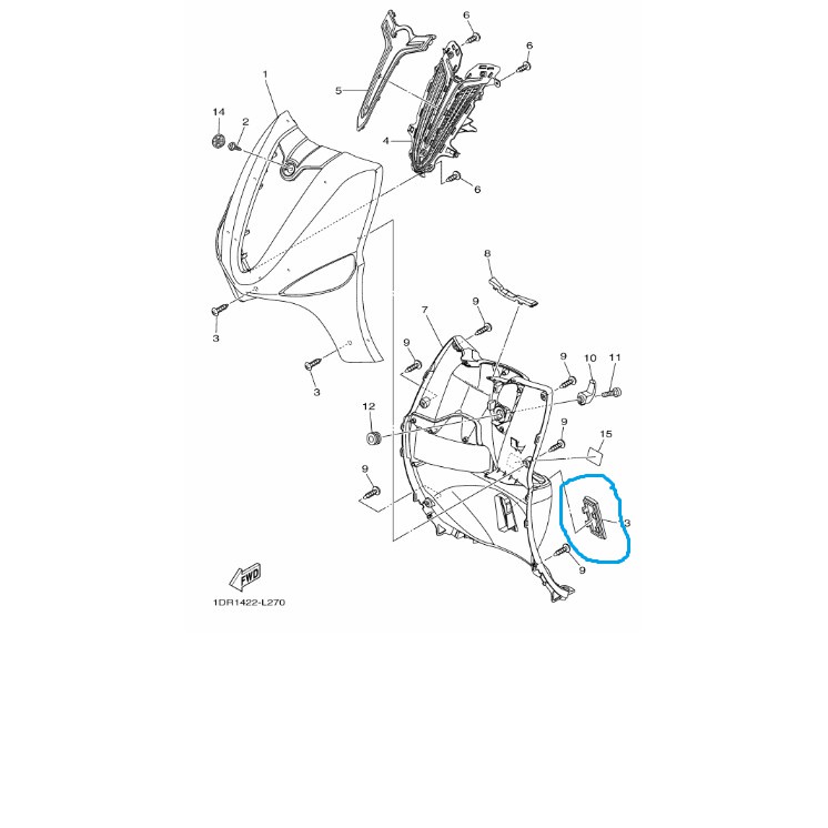 Nắp chụp số khung ốp ổ khóa Nozza zin chính hãng Yamaha - Màu nâu sữa