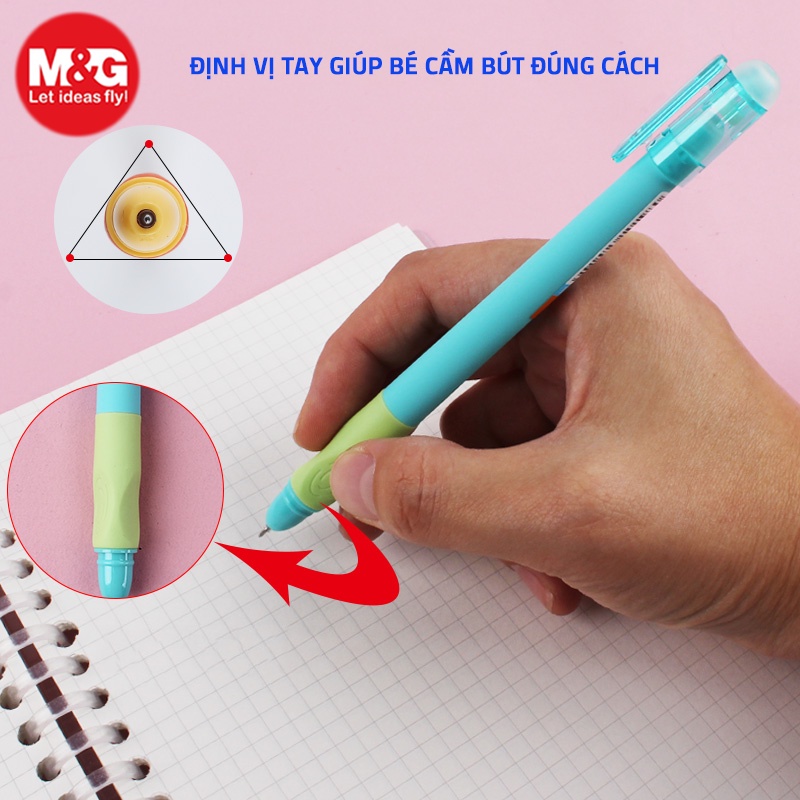 Bút viết bi tẩy xóa được ngòi kim nét mảnh 0.5 mực đậm nhanh khô AKPB7501 chính hãng M&G, có ngòi thay thế 3005