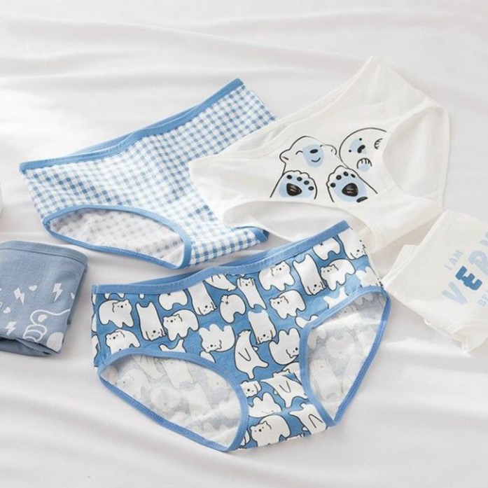 Quần Lót Nữ Coton Hoạ Tiết Hình Gấu Dễ Thương 227,.