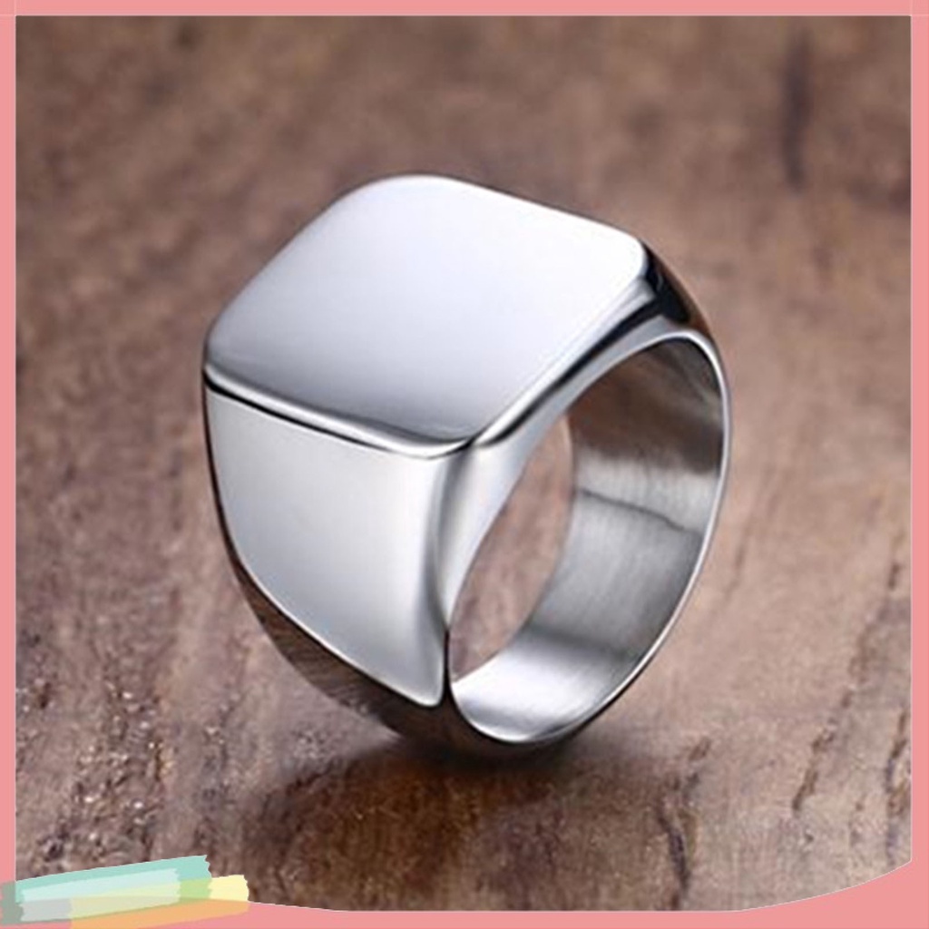 Nhẫn Cặp Đôi Mặt Vuông Đính Đá Phong Cách Hip Hop Thời Trang