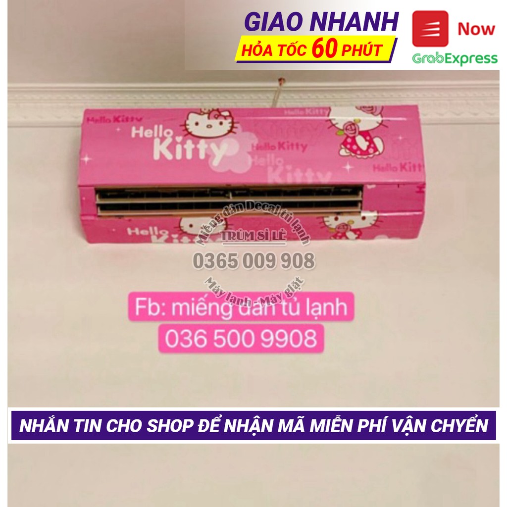 Decal dán máy lạnh điều hòa Hellokitty (Chất liệu cao cấp siêu bền)