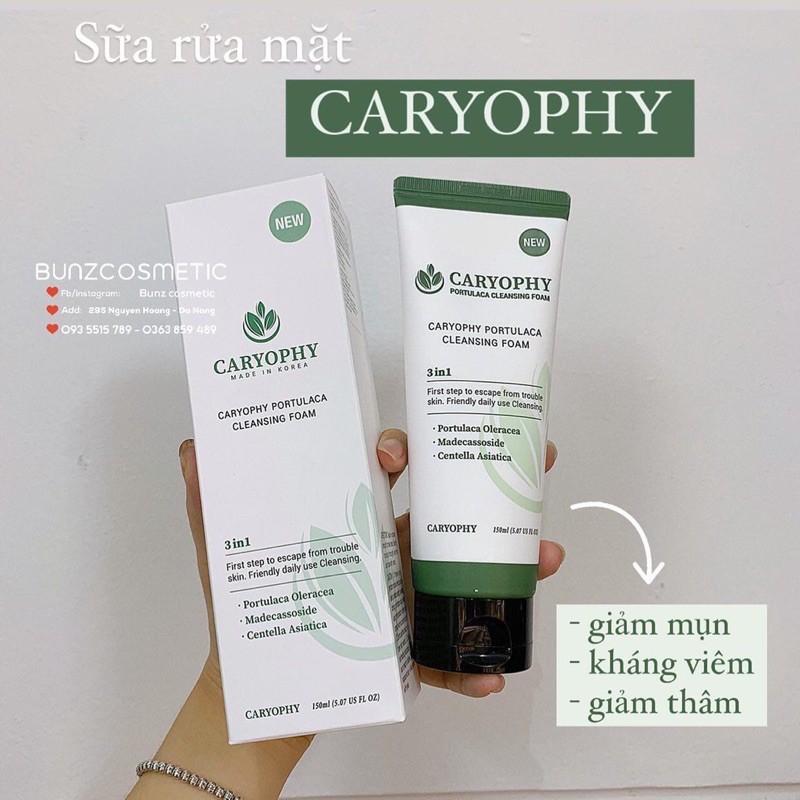 Sữa rửa mặt trị mụn Caryophy Portulaca Foam Cleanser