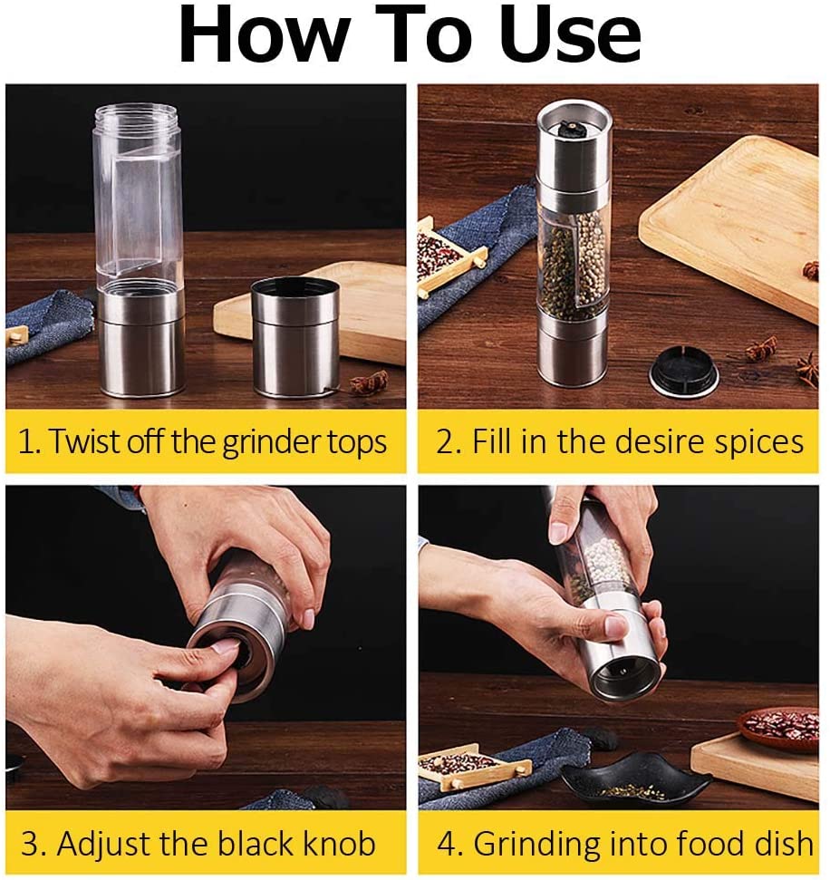 Dụng Cụ Xay Gia Vị ANAEAT 2 Trong 1 Bằng Thép Không Gỉ Chuyên Dụng Cho Nhà Bếp Khi Nấu Ăn