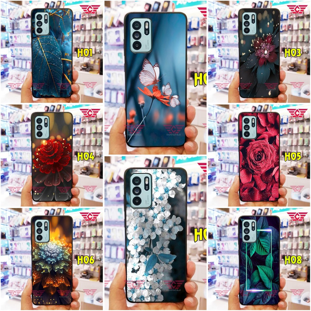 Ốp lưng oppo reno 6z hoa lá sang trọng