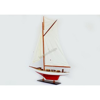 Mô hình thuyền buồm gỗ Endeavour (Đỏ - Trắng) 50cm