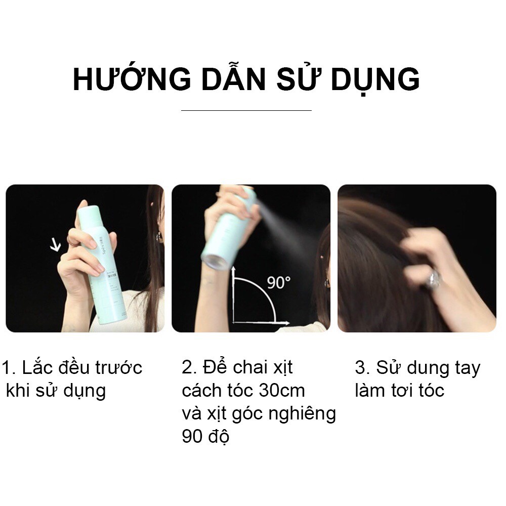 (Có Bán Sỉ) Xịt Gội khô 3 Tầng Hương HOT Douyin, Bồng bềnh Suốt 8 Tiếng, Không Dầu Bết Dính