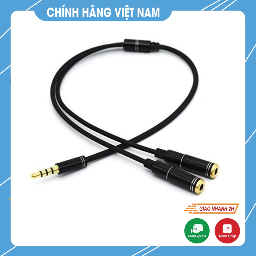 Dây Jack Chuyển Đổi Tai Nghe 3.5mm Sang 2 Cổng 3.5mm Cho Âm Thanh Audio Và Mic J01