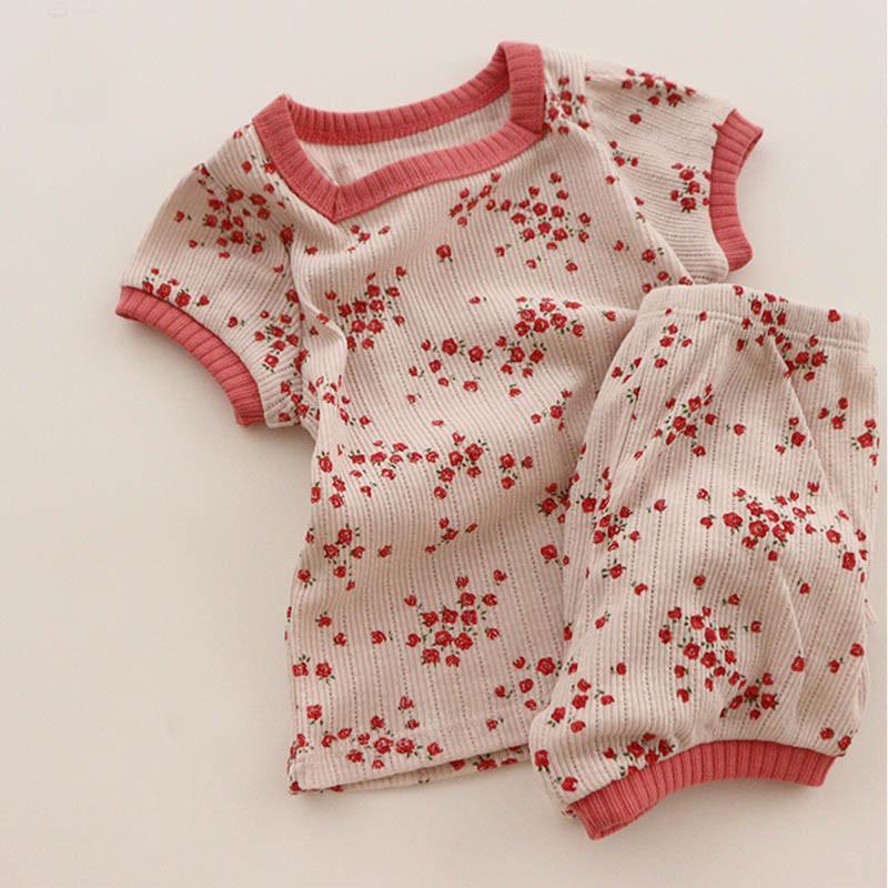 Bộ Đồ Ngủ 2 Mảnh Áo Thun + Quần Short Dành Cho Bé Trai/Bé Gái
