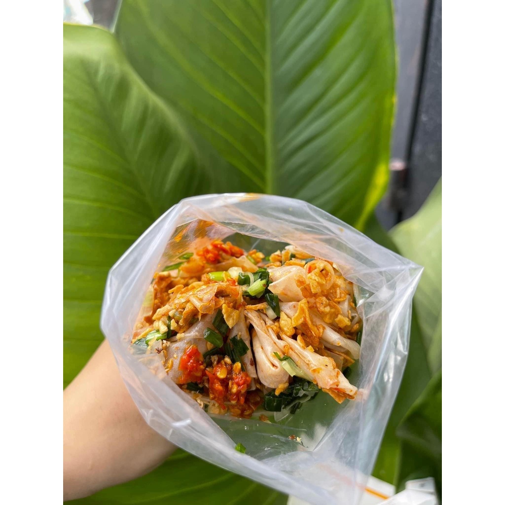 Bánh tráng trộn mỡ hành mắm me lục vị độc quyền Snack Cô Tấm ngon đỉnh Hà Nội