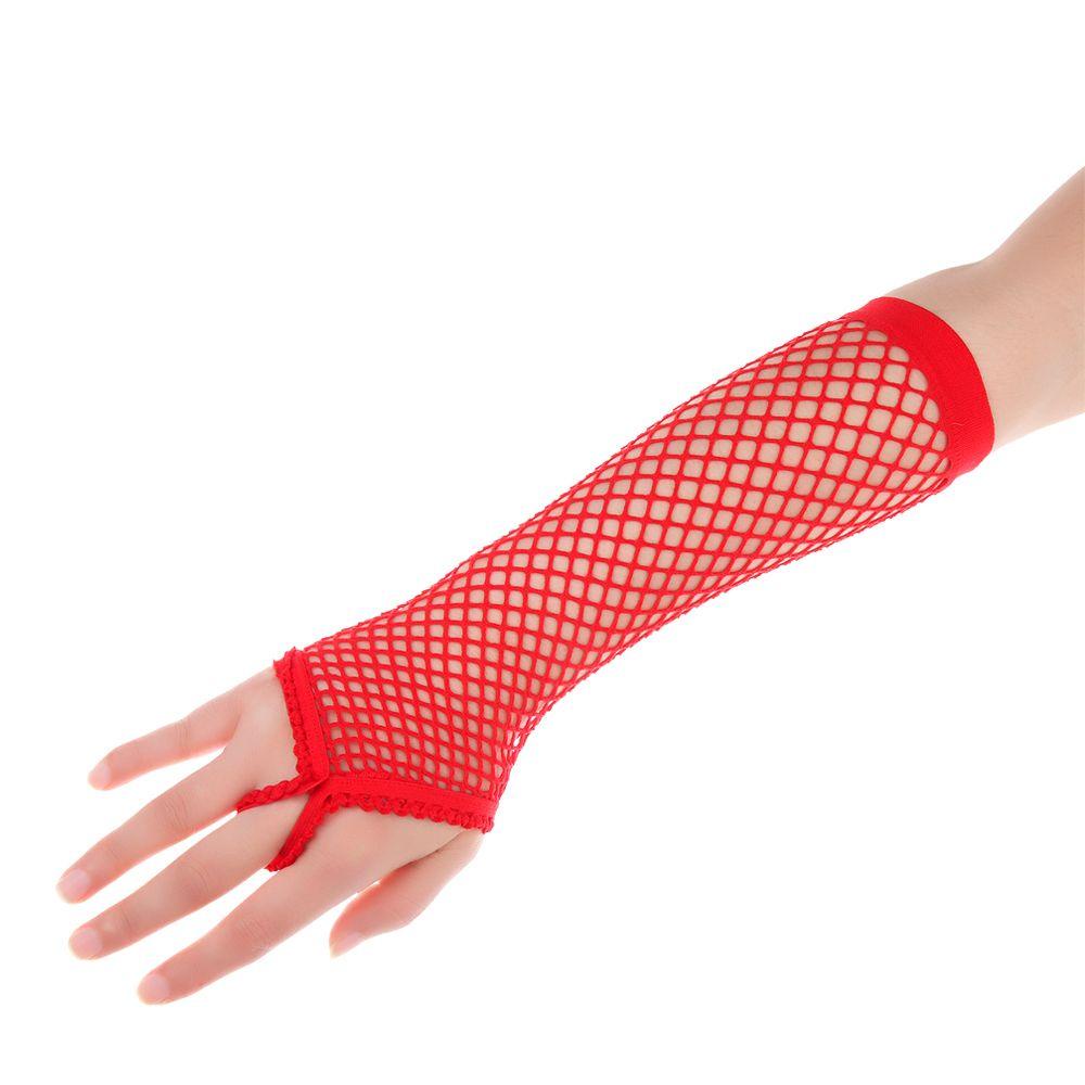 MIHAN1 Găng Tay Lưới Dài Thoáng Khí Biểu Diễn Nhảy Múa Cho Nữ