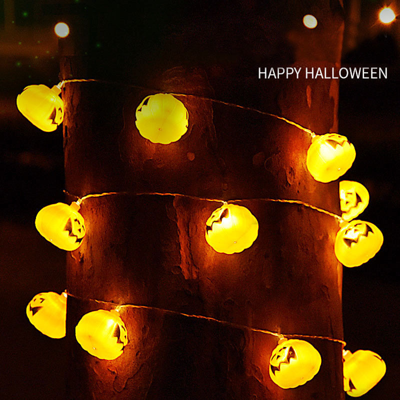 Dây Đèn Led 16 Bóng Hình Bí Ngô Dài 9ft Trang Trí Halloween