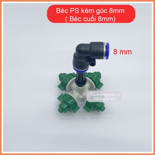 Béc phun sương 4 hướng kèm góc nối nhanh ống 8mm
