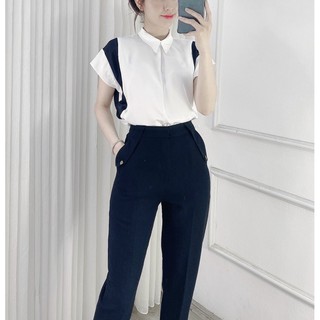 Áo lụa thiết kế phối màu