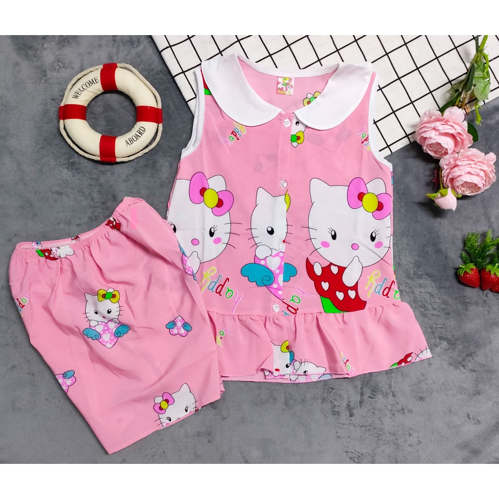 Combo 3 Bộ Lụa Sát Nách Khuy Giữa Bé