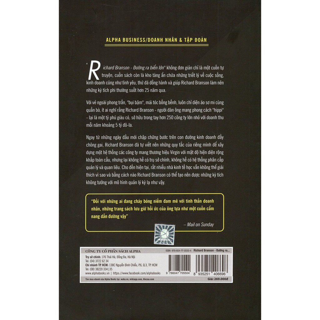 Sách Tự Truyện Richard Branson - Đường Ra Biển Lớn | BigBuy360 - bigbuy360.vn