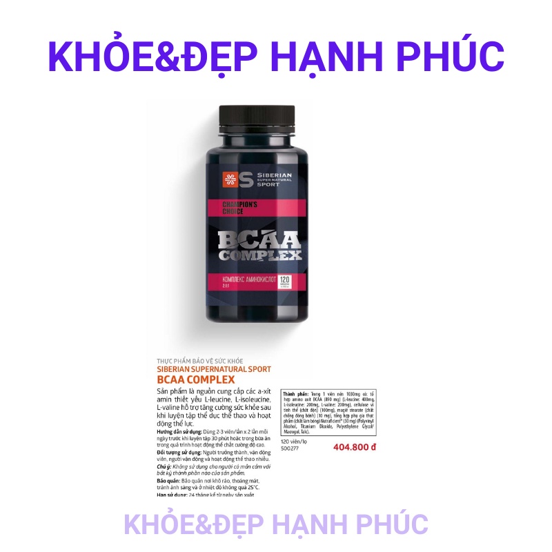 Siberian supernatural sport BCAA Complex – 120 viên/lọ