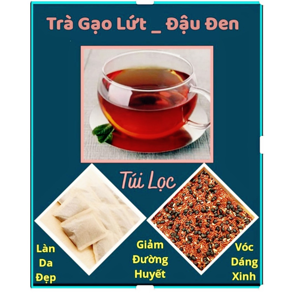 Trà Gạo Lứt Đậu Đen - túi dùng thử- 10 Túi Lọc