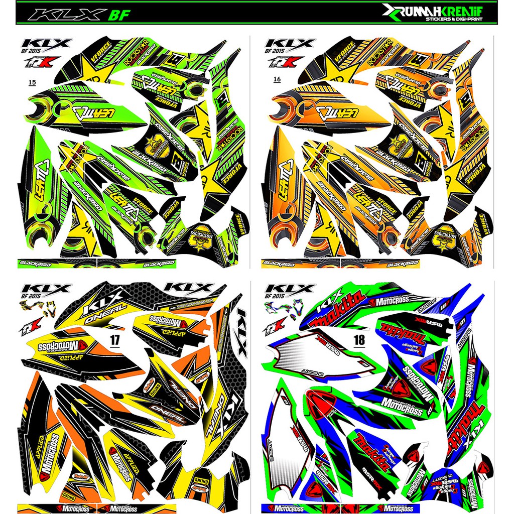 Decal Dán Trang Trí Xe Kawasaki Klx Bf Fullbody 150 & Klx G 150 Rk-01