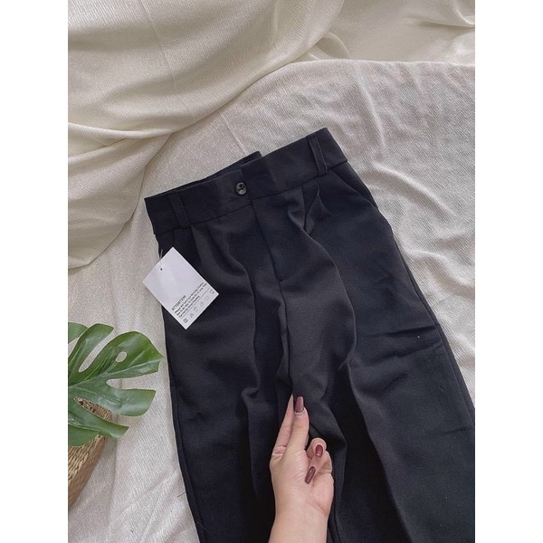 Quần baggy vải thường cạp cao tôn dáng 377