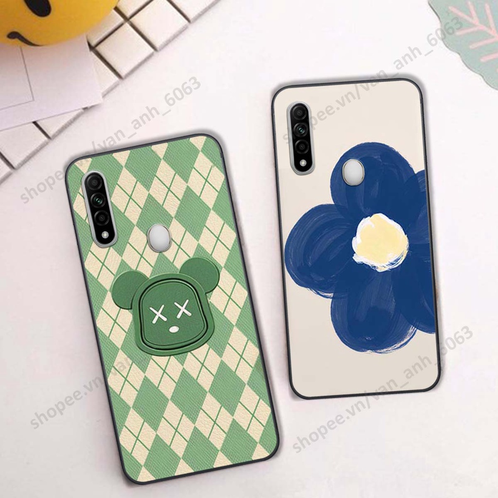 Ốp lưng Oppo A31 in hình hoa, gấu rich bear nghệ thuật, thời trang