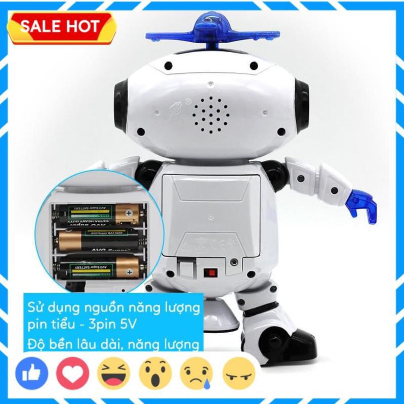 Đồ Chơi, Trang Trí Bàn Làm Việc Robot Xoay 360, Phát Nhạc Và Hát, Chất Liệu Nhữa ABS An Toàn Khi Sử Dụng