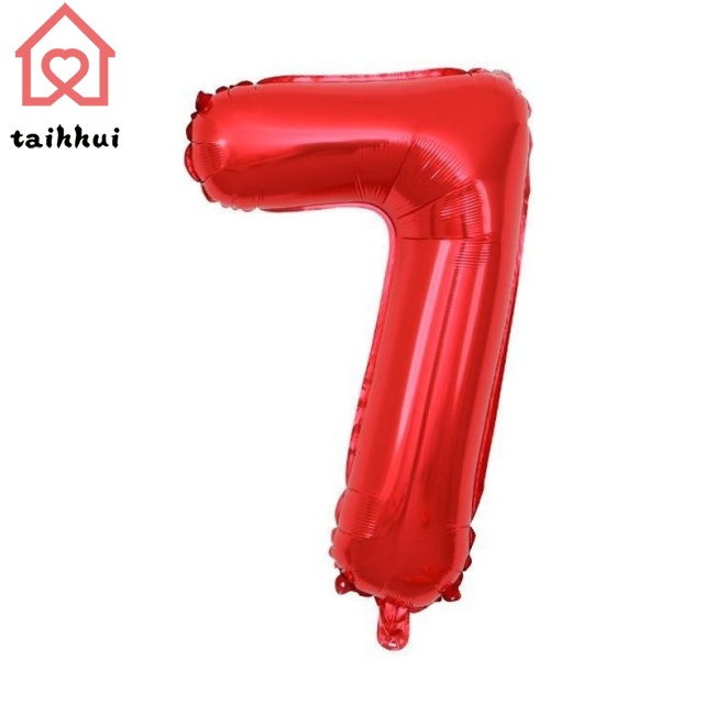 Bong Bóng Nhôm Hình Chữ Số 0-9 16inch Màu Đỏ Trang Trí Tiệc Sinh Nhật / Tiệc Sinh Nhật / Nhà Tắm Cho Bé