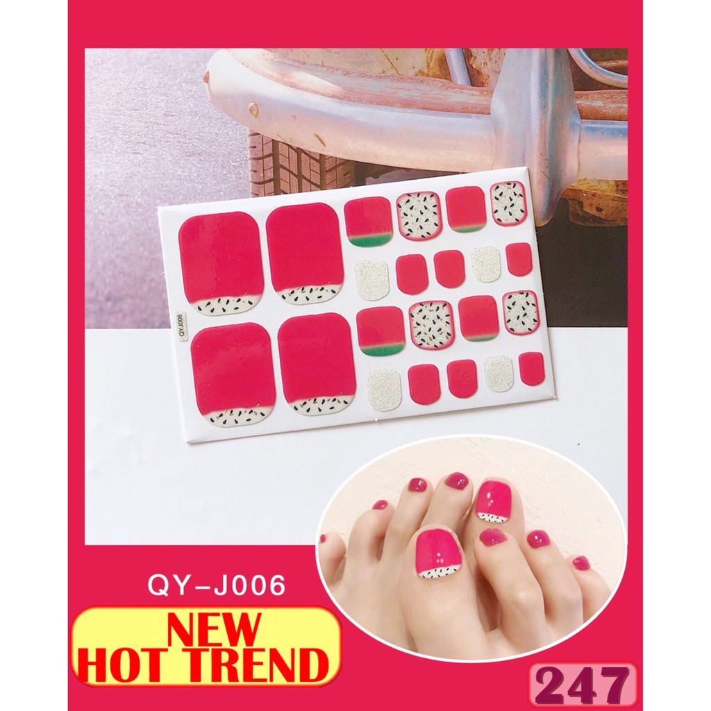 Set Sticker Dán Móng Chân 3D Cực Xinh Cho Các Nàng P247 QY003-019 SIÊU HOT