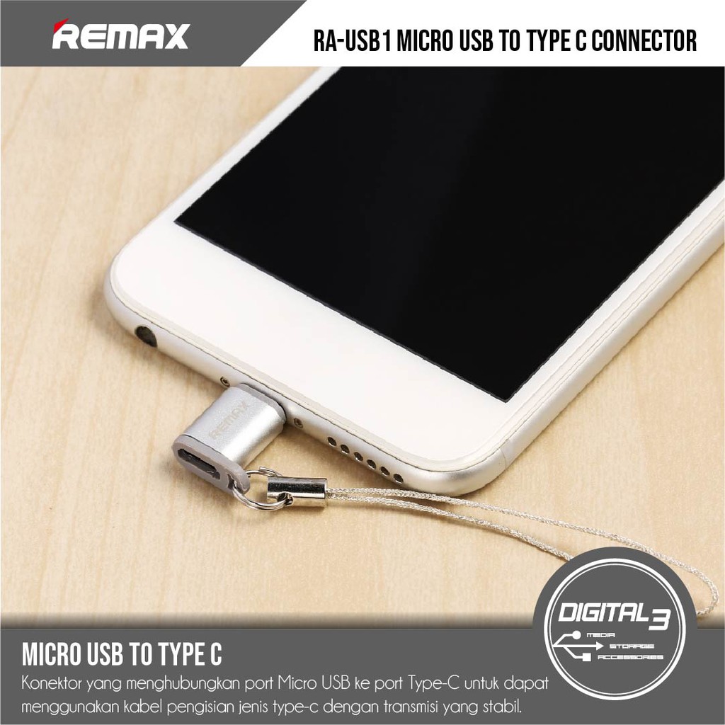 Đầu Chuyển Đổi Từ Remax Ra-Usb1 Micro Usb Sang Đầu Cắm Type C