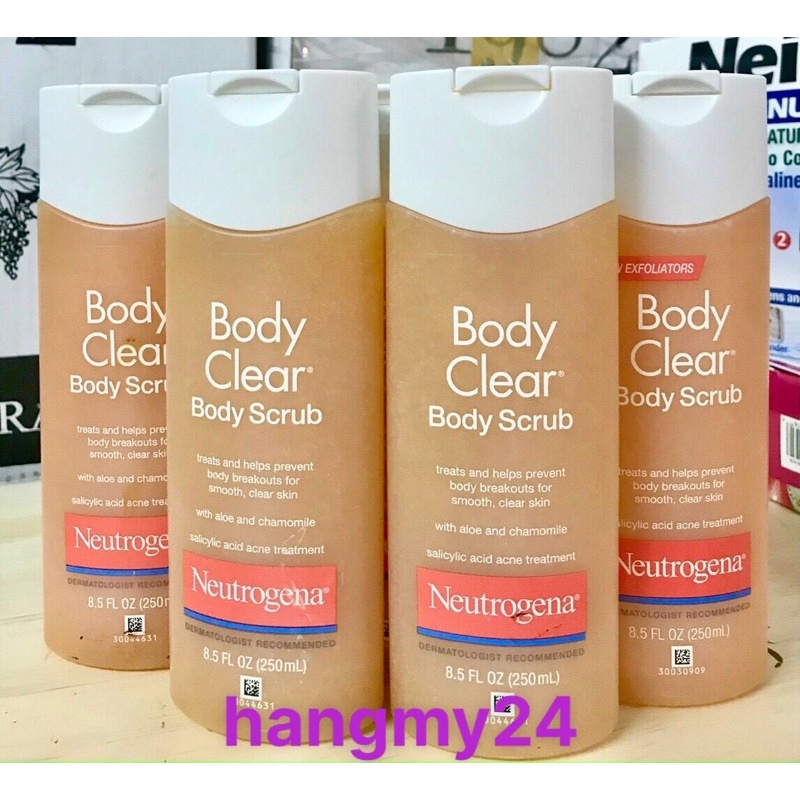Sữa tắm sạch mụn và tẩy tế bào chết da Neutrogena Body Clear 250ml Hàng Authentic