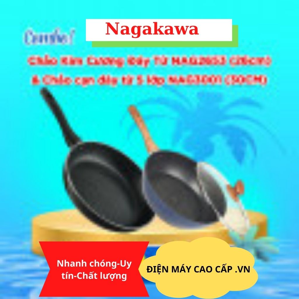Combo Chảo Kim Cương Đáy Từ Nagakawa NAG2653 (26cm) & Chảo chống dính NAG3001