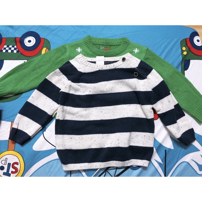 Thanh lý 2 áo len bé trai tay dài size 68/74