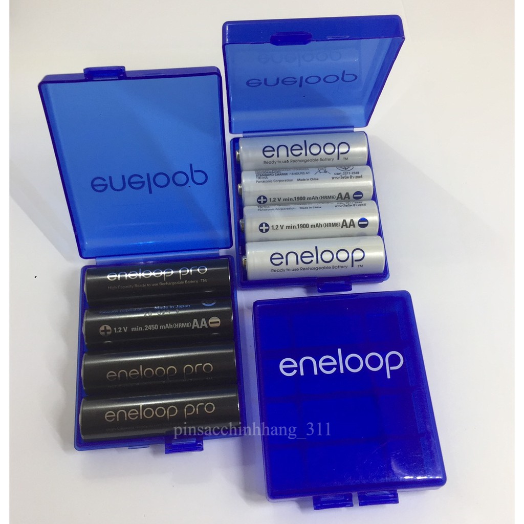 [HOT] Hộp nhựa đựng pin chính hãng Eneloop (Đựng 4 pin AA hoặc 4 pin AAA)