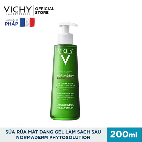 [Mã FMCGMALL -8% đơn 250K] Sữa rửa mặt dạng gel làm sạch sâu giảm bã nhờn Vichy Normaderm Phytosolution 200ml | BigBuy360 - bigbuy360.vn