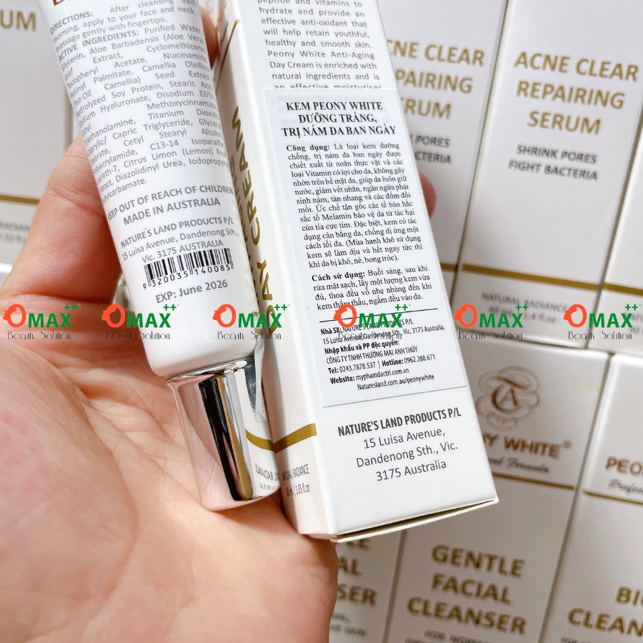 KEM PEONY WHITE NÁM BAN NGÀY - ANTI-AGING DAY CREAM - DƯỠNG TRẮNG - GIẢM THÂM NÁM DA 30ml