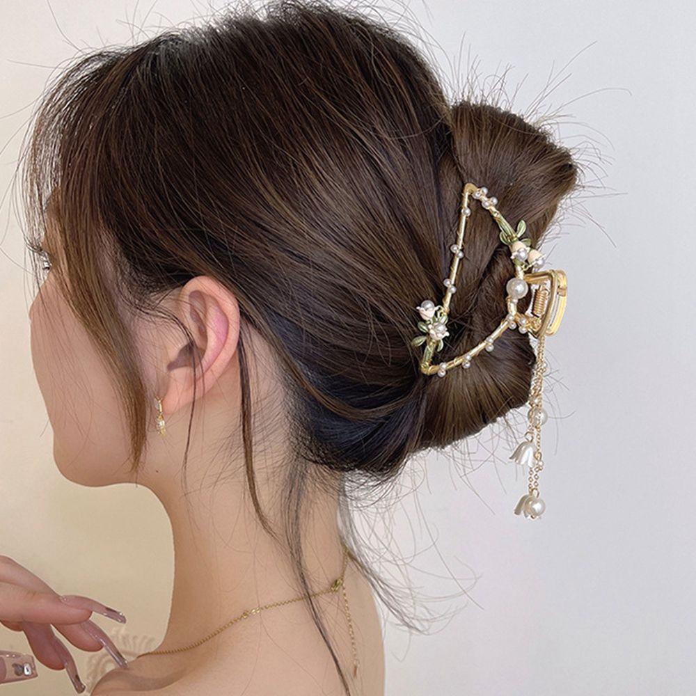 Kẹp Tóc Hình Cá Mập / Gấu Trúc / Hoa Lan Phong Cách Cổ Điển Sáng Tạo Cho Nữ