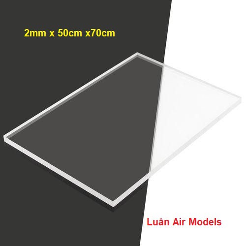 [2mm 50x70cm] Combo 2 tấm nhựa mica cứng trong suốt làm hồ cá, hộp kính, ốp biển số,cắt theo yêu cầu (VA151x2)- Luân Air