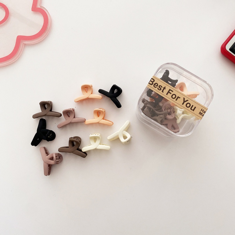 Set 10 Kẹp Tóc Mini Màu Trà Sữa Dễ Thương Cho Bé Gái