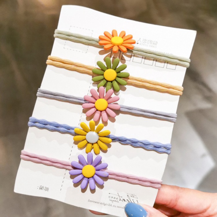 Dây buộc tóc Hàn Quốc hoa cúc nhí HOT TREND - Chun đôi cực bền - co giãn thoải mái