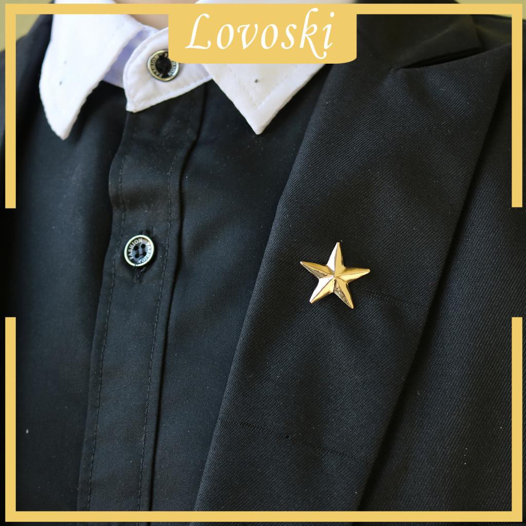 [Lovoski] Trâm Cài Áo Hình Ngôi Sao Màu Vàng / Bạc Cổ Điển Cho Nam