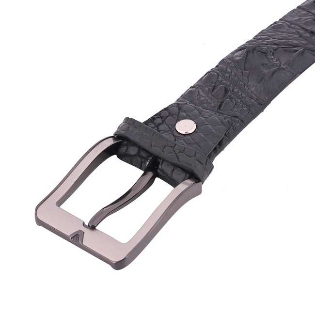 Dây nịt nam da cá sấu Huy Hoàng nguyên con 4P màu đen HP4222