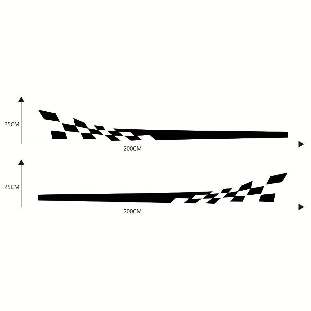 Bộ 2 Sticker Dán Xe Hơi Thể Thao Kích Thước 200x25cm Bằng PVC