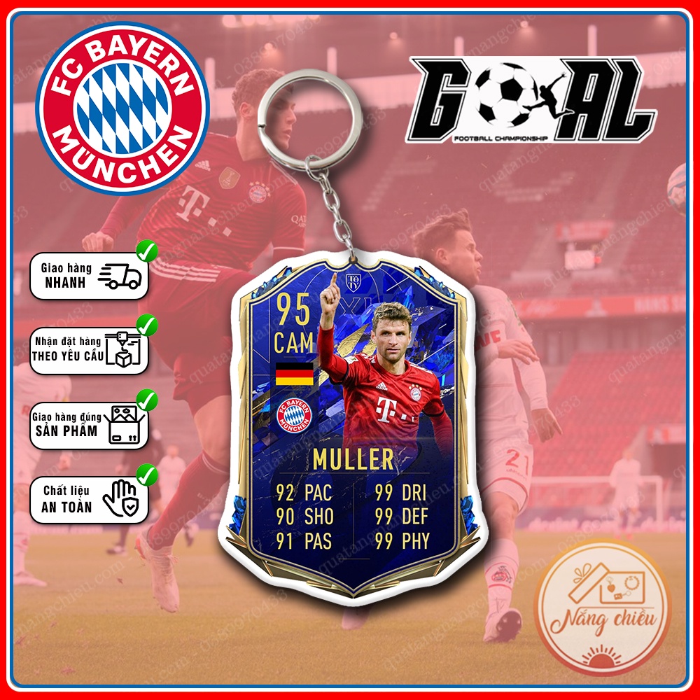 Móc khóa thẻ CLB Bayern Munich Season 2022-2023  - Thiết kế với mọi cầu thủ